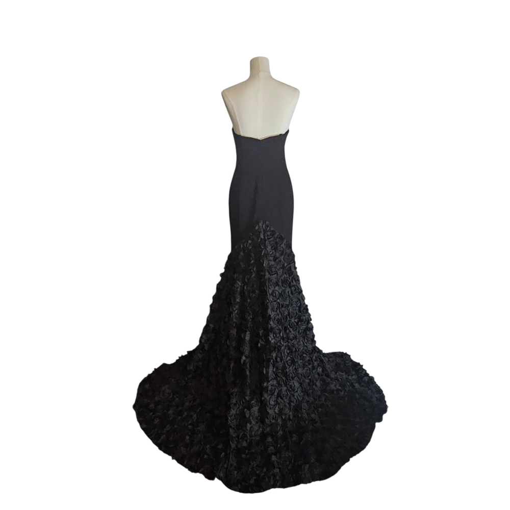 Mac Duggal Long Formal Dress 65219 Black Gown Mermaid Cut Size 8 - Picture 7 of 13